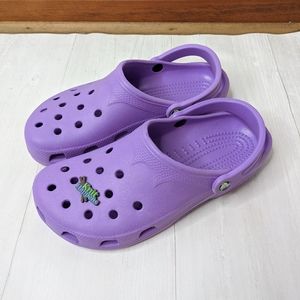 Crocs Classic comfort Clogs Purple Jibbitz size 10